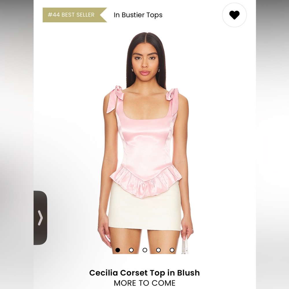 Pink Satin Ruffle Top Corset More to Come Medium New w/o tags